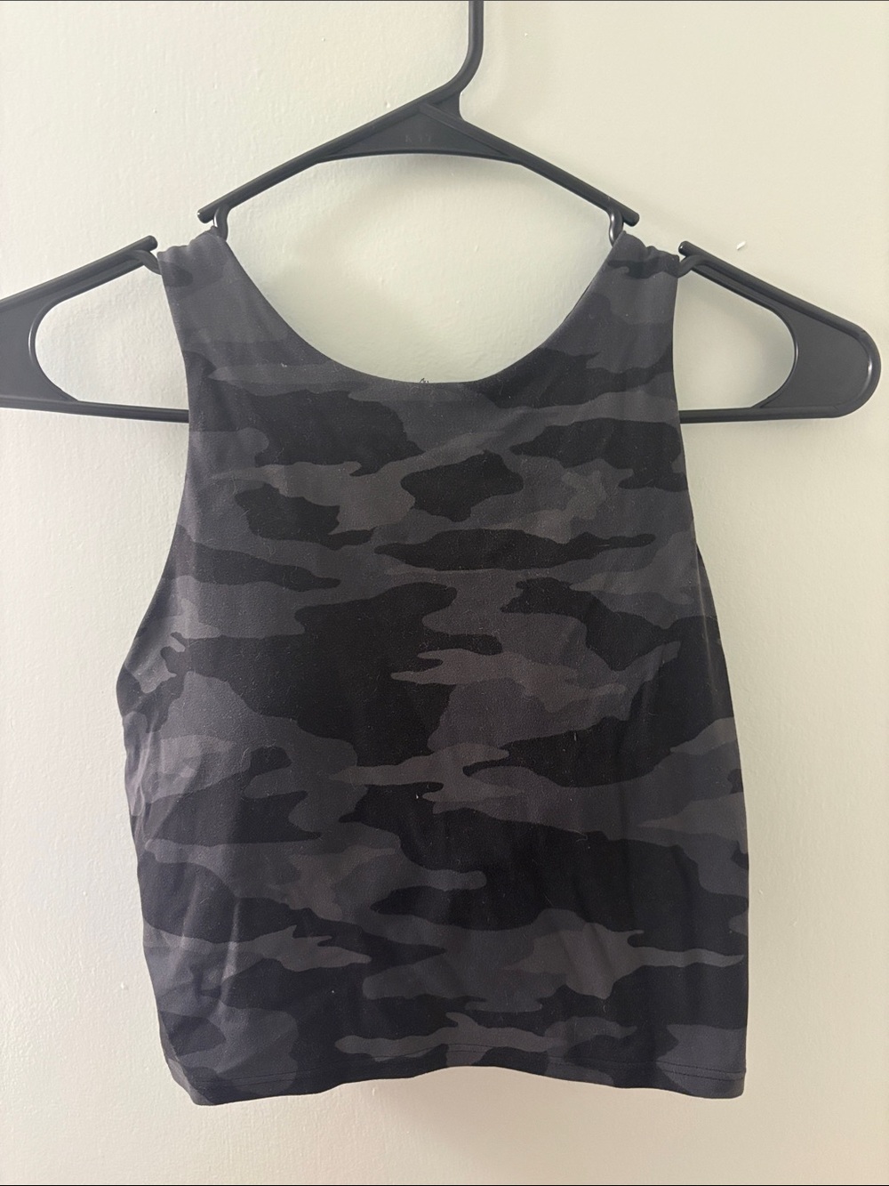 Black & Gray Camo Crop Tank Top